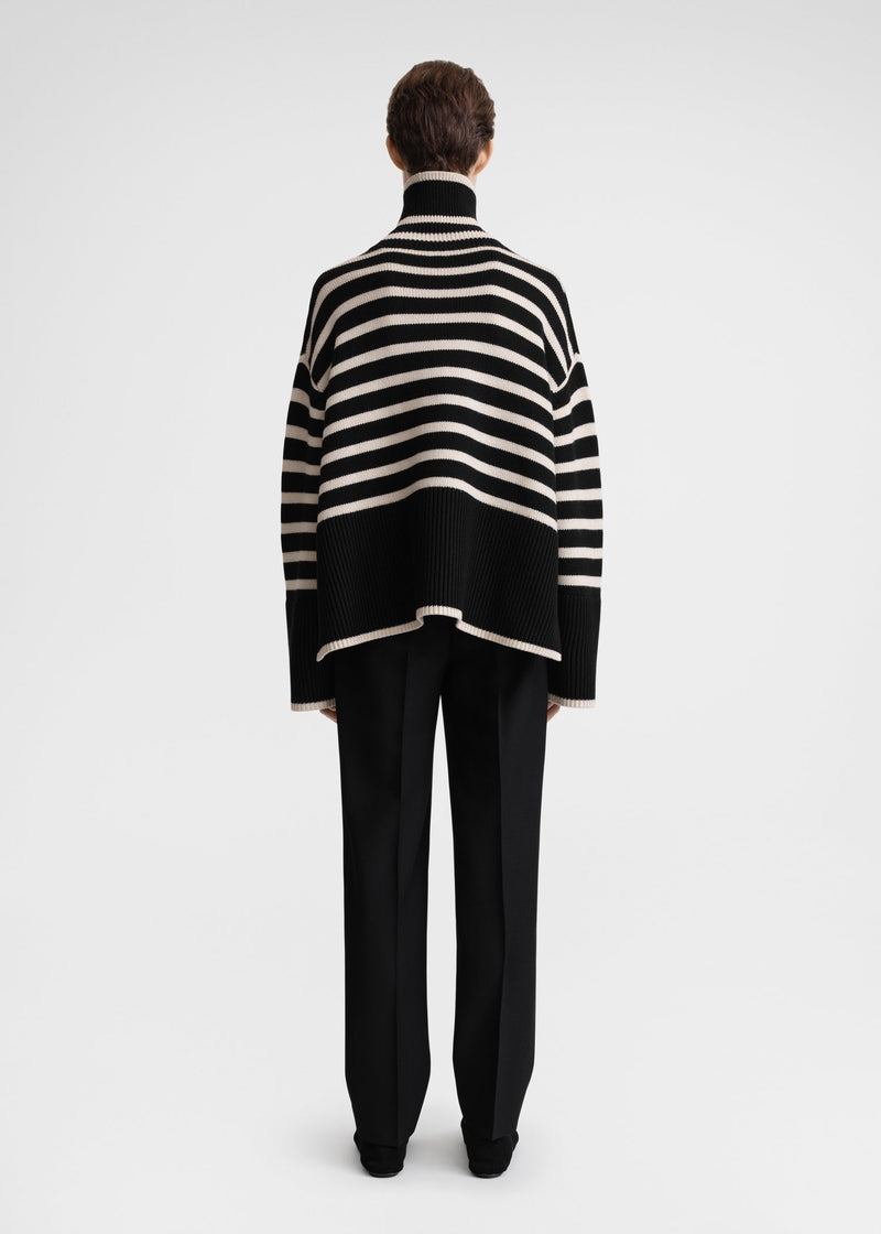 TOTEME Signature Stripe Turtleneck - Black SzXS