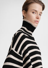TOTEME Signature Stripe Turtleneck - Black SzXS