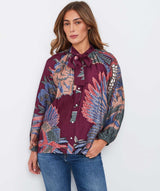 ONE HUNDRED STARS Bow Blouse - Plum SZS/M