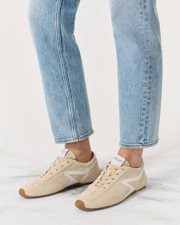 RAG & BONE Slim Retro Runner Sneakers - Macadamia Suede EU39.5