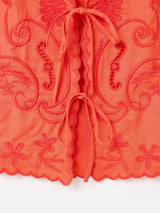 OLIVER BONAS  Tie Front Waistcoat - Orange Sz10
