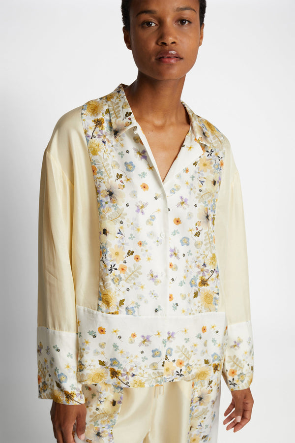 MUNTHE Faiza Silk Shirt - Cream Floral Sz40 NZ12