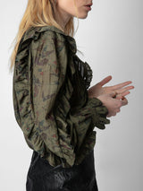 ZADIG & VOLTAIRE Timmy Ruffle Blouse - Khaki SzM