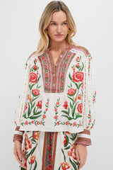 FARM RIO Annika Delicate Blouse - Ecru SzM