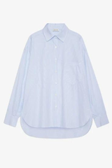 ANINE BING Chrissy Shirt - Blue White Stripe SzXS