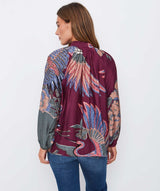 ONE HUNDRED STARS Bow Blouse - Plum SZS/M