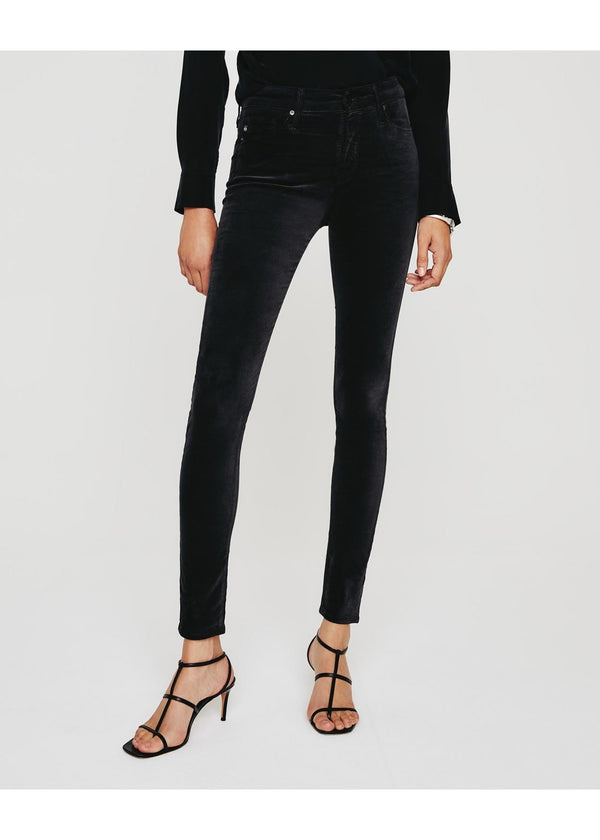 AG JEANS Farrah Velvet Skinny Ankle - Black Sz31