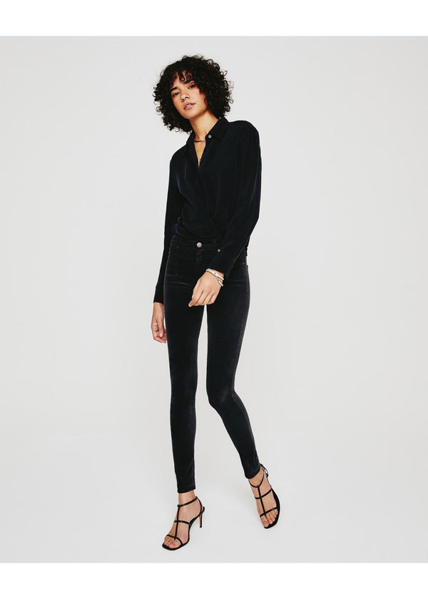AG JEANS Farrah Velvet Skinny Ankle - Black Sz31