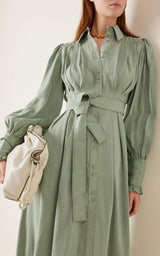 AJE Idealist Shirt Dress - Green Sz4