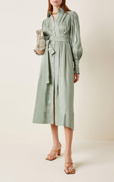 AJE Idealist Shirt Dress - Green Sz4