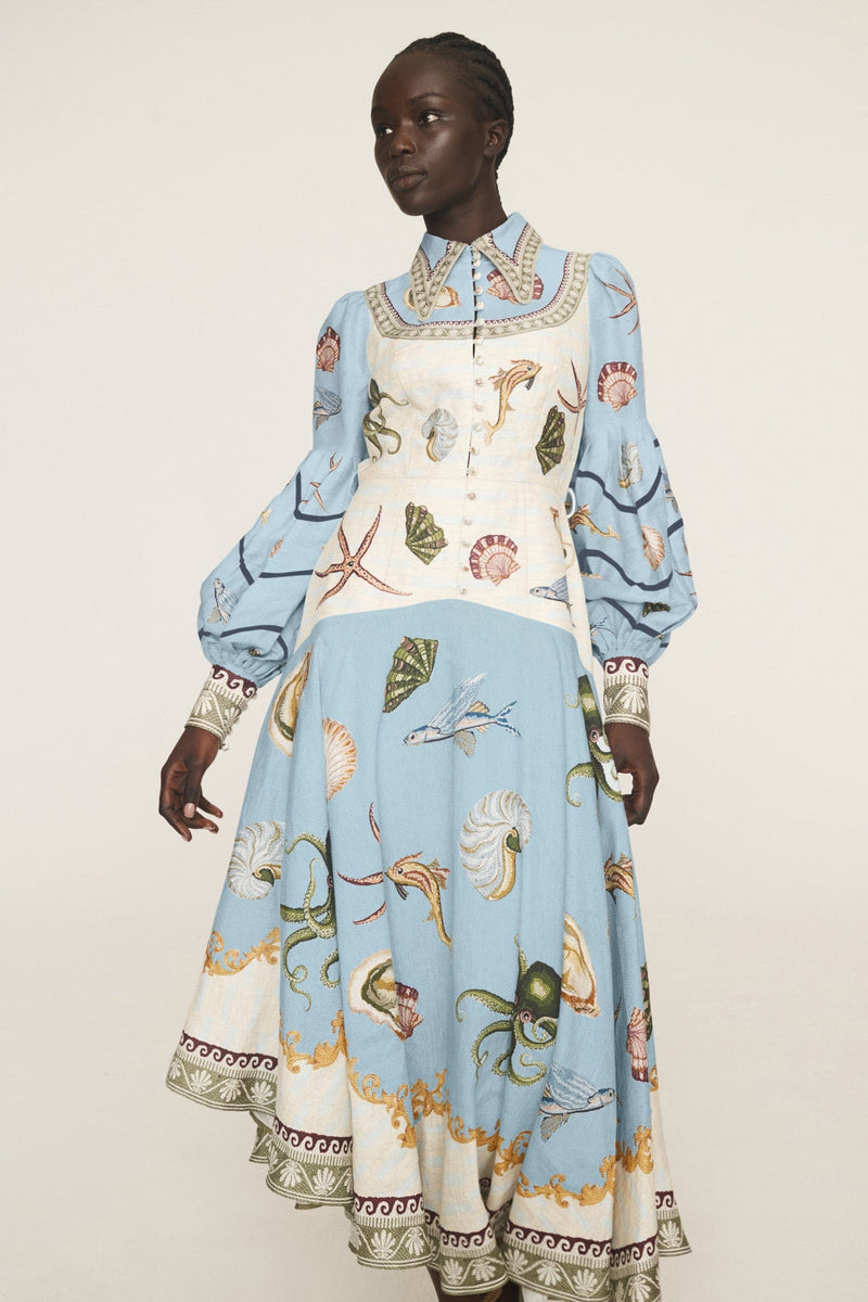 ALEMAIS Bath House Shirtdress - Multi Sz10