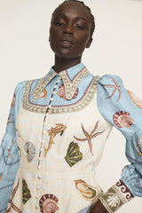 ALEMAIS Bath House Shirtdress - Multi Sz10