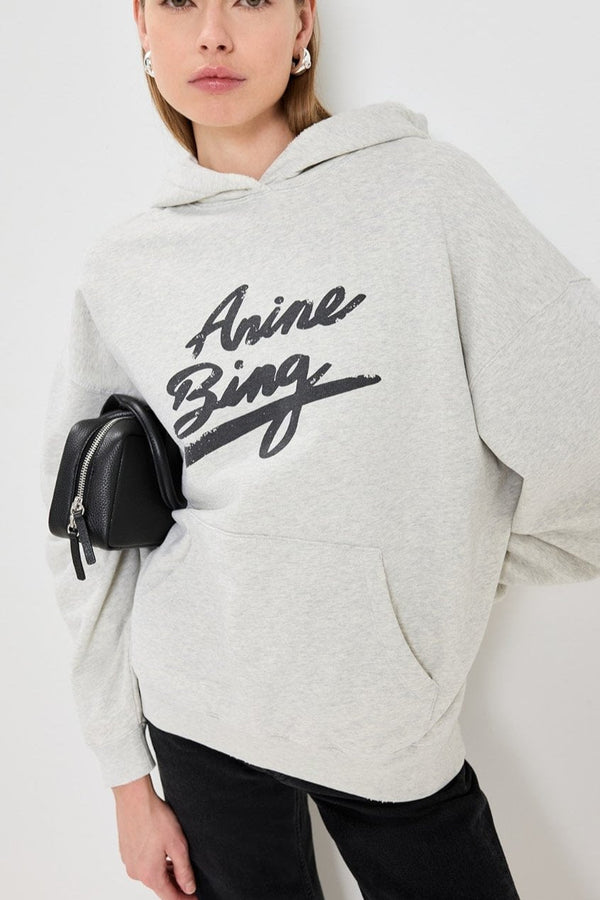 ANINE BING Harvey Sweatshirt Signature - Heather Grey SzM