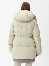 ARKET Re-Down Waisted Down Puffer Coat - Light Beige szM