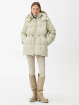 ARKET Re-Down Waisted Down Puffer Coat - Light Beige szM