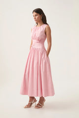 AJE Agatha Knot Waist Midi Dress - Pink Sz8