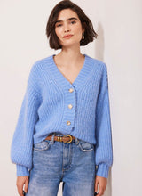 MINT VELVET Wool Blend Balloon Sleeve Cardigan - Blue SzL