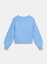 MINT VELVET Wool Blend Balloon Sleeve Cardigan - Blue SzL