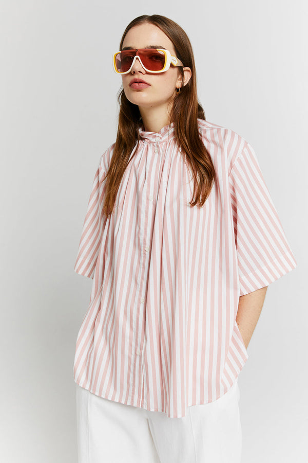 KAREN WALKER Boaters Shirt - Pink Stripe Sz14