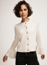MINT VELVET Fluted Sleeve Cardigan - Cream
