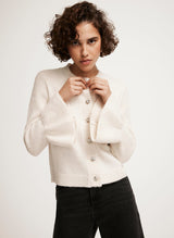 MINT VELVET Fluted Sleeve Cardigan - Cream