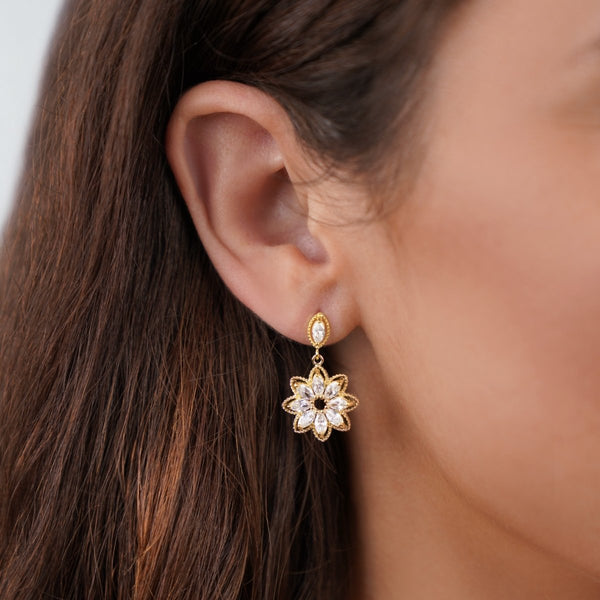 BEAUTIFUL EARTH Sunflower Drop Earrings