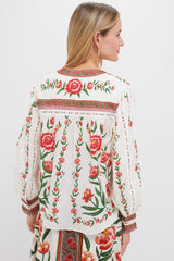 FARM RIO Annika Delicate Blouse - Ecru SzM