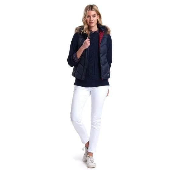BARBOUR Downhall Gilet (Vest) - Navy & Deep Pink Sz12