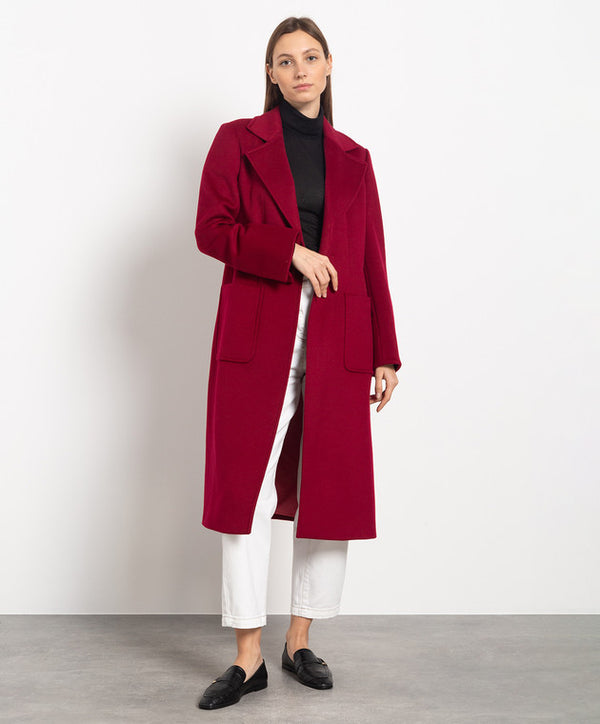 MAX & CO. Classic Runaway Wool Coat - Plum Sz12