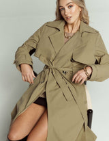 SUPERETTE Charlotte Trench - Khaki  Sz16