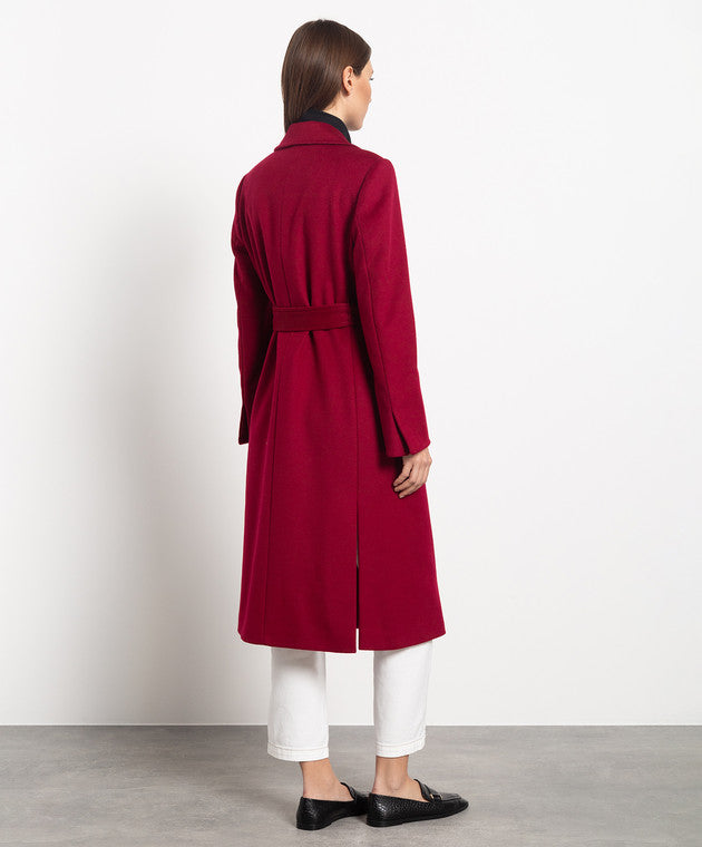 MAX & CO. Classic Runaway Wool Coat - Plum Sz12