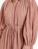 SHONA JOY Mila Button Up Tiered Dress - Rose Sz10