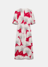 MINT VELVET Floral Print Midi Dress - Red Sz8