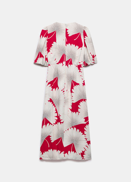 MINT VELVET Floral Print Midi Dress - Red Sz8