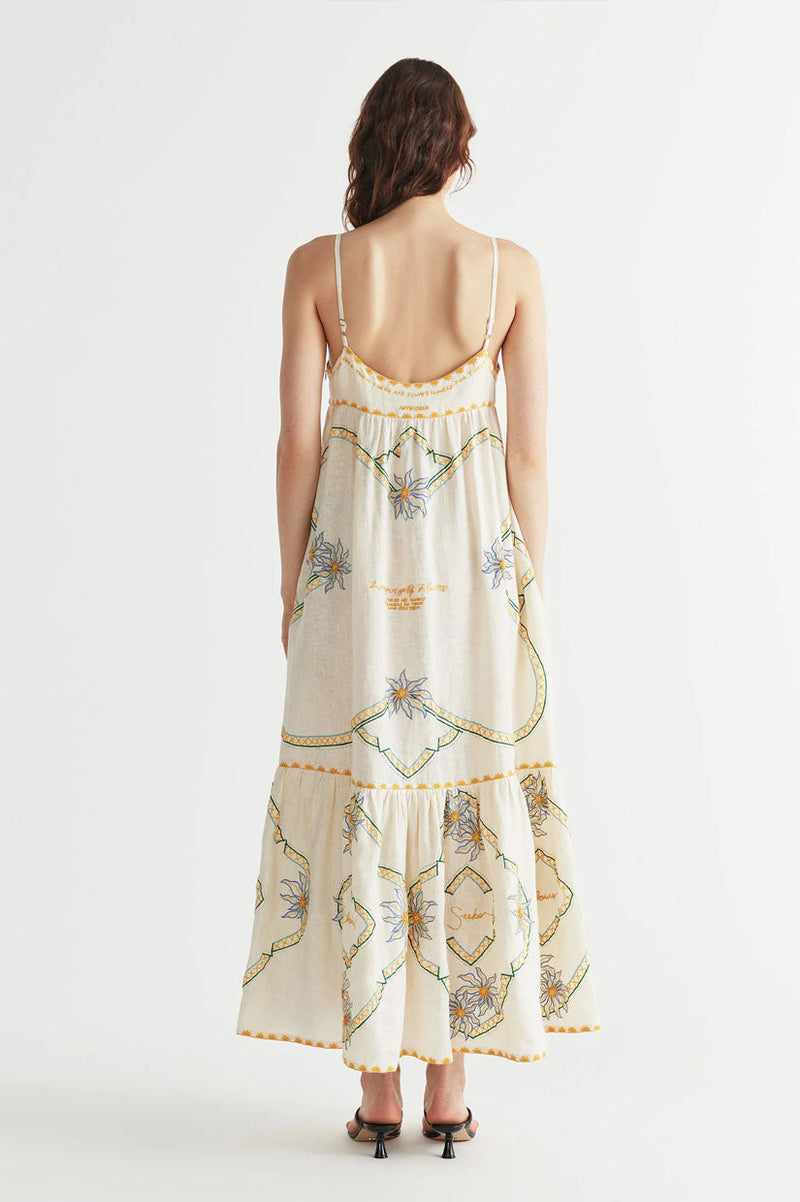 ANTIPODEAN Flower Seeker Sundress - Ivory Sz10