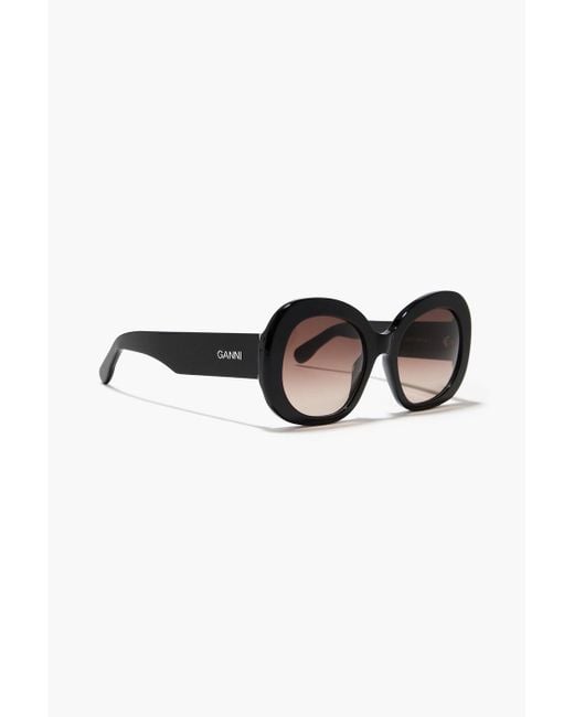 GANNI Round Frame Sunglasses - Black
