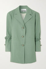 GANNI Organic Cotton Blazer - Green Bay SzS/M