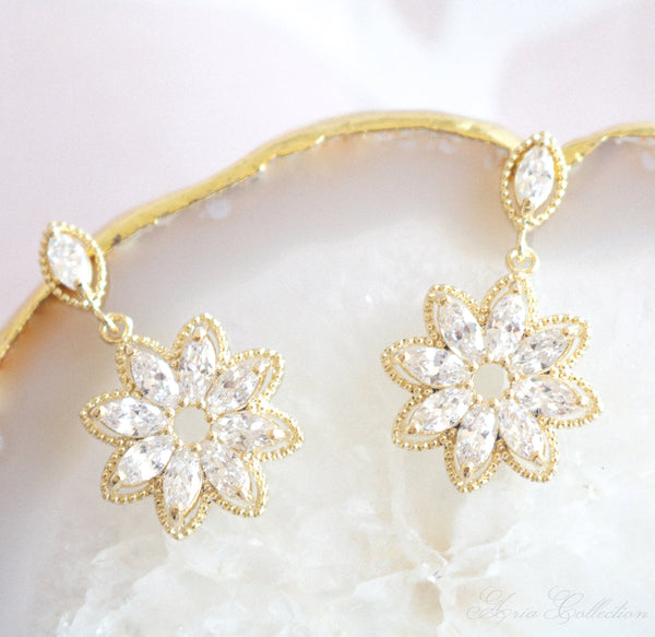BEAUTIFUL EARTH Sunflower Drop Earrings