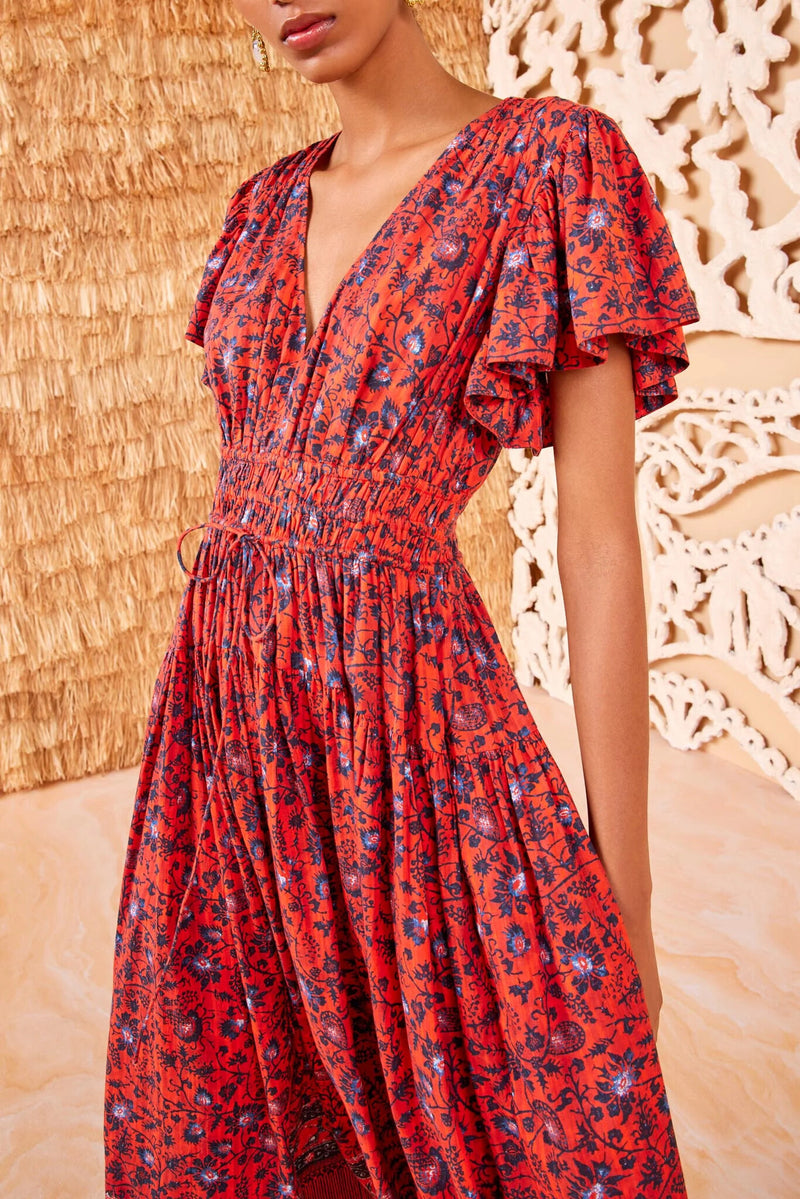 ULLA JOHNSON Lyria Dress - Poppy US4 NZ8