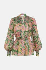 ZIMMERMANN Teddy Smocked Blouse Sz4 NZ 16