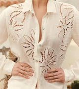 RAILS Samar Floral Embroidery Shirt - White SzXS