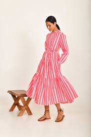 READ & BELL Emma Dress - Watermelon Stripe SzS