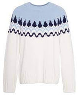 BARBOUR Kingsford Fairisle Crewneck - Ecru/Blue Sz14