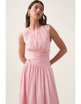 AJE Agatha Knot Waist Midi Dress - Pink Sz8