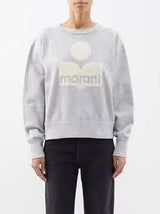 ISABEL MARANT ÉTOILE  Mobyli Flocked Logo Sweatshirt - Grey Sz36 NZ8
