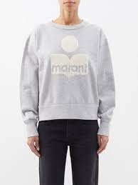 ISABEL MARANT ÉTOILE  Mobyli Flocked Logo Sweatshirt - Grey Sz36 NZ8
