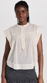 ISABEL MARANT ÉTOILE Leaza Top - Off White Sz38 NZ S/M