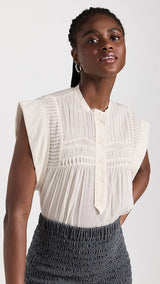 ISABEL MARANT ÉTOILE Leaza Top - Off White Sz38 NZ S/M