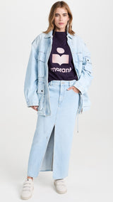 ISABEL MARANT Elize Denim Jacket - Light Blue SZ34 NZ6