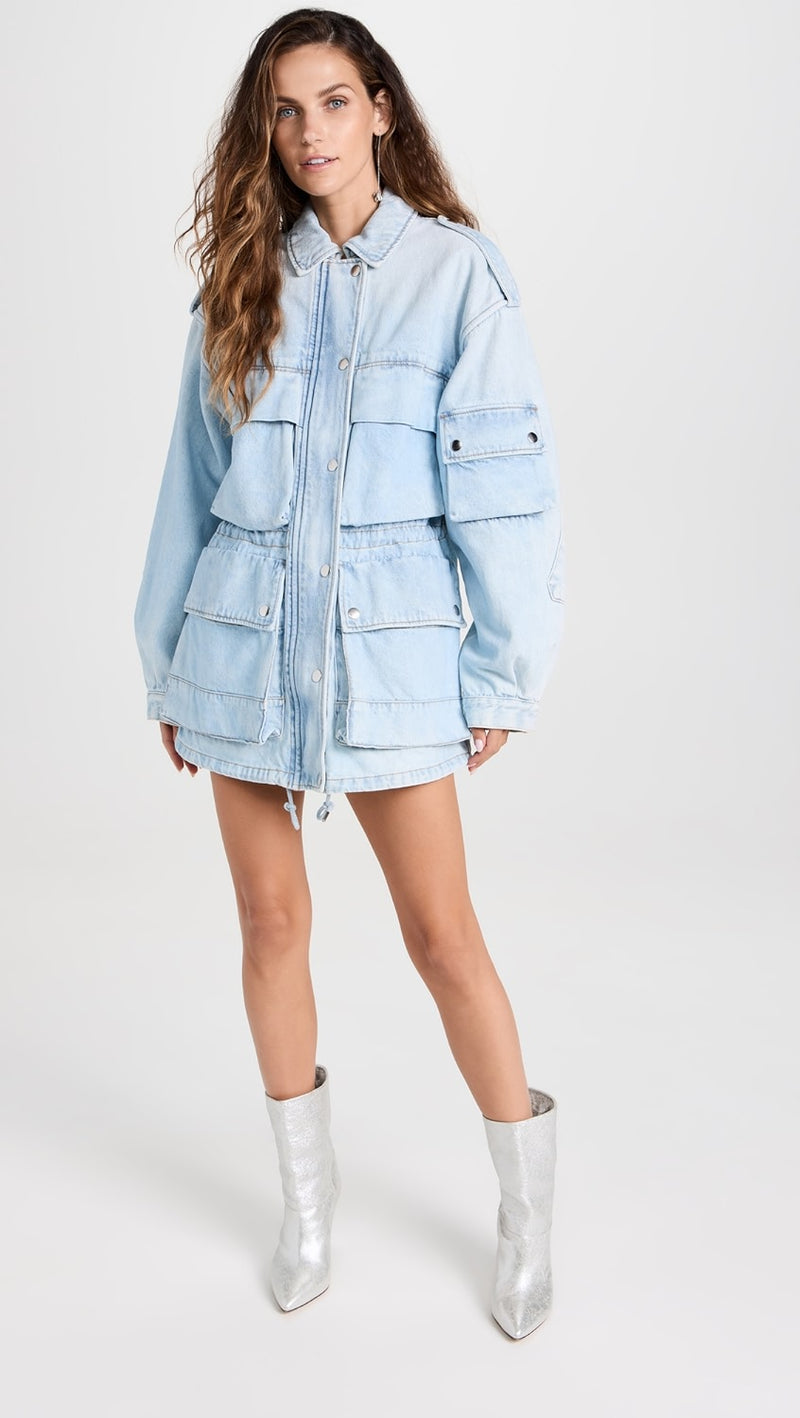 ISABEL MARANT Elize Denim Jacket - Light Blue SZ34 NZ6